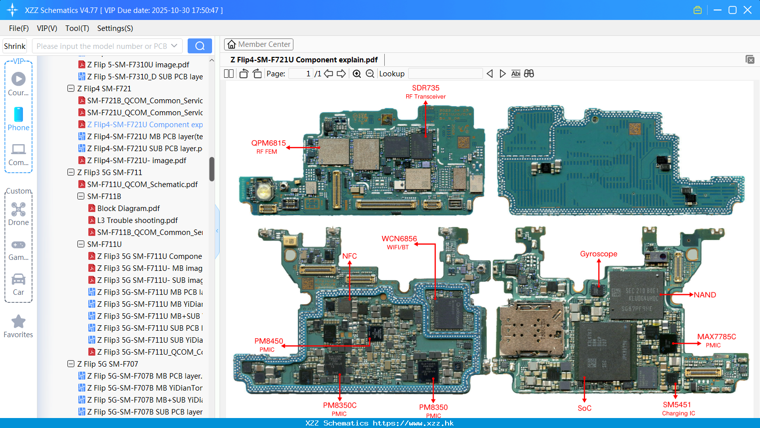 Samsung Z Flip4-SM-F721U Component Explain